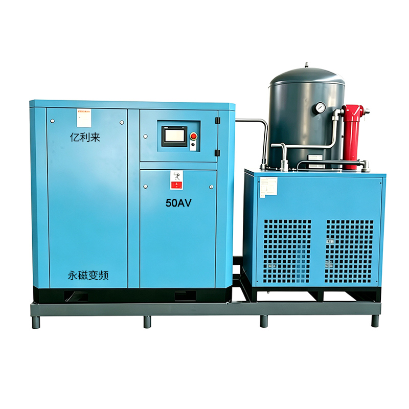 37kW スキッドマウント低圧 VSD 単段エアコンプレッサー